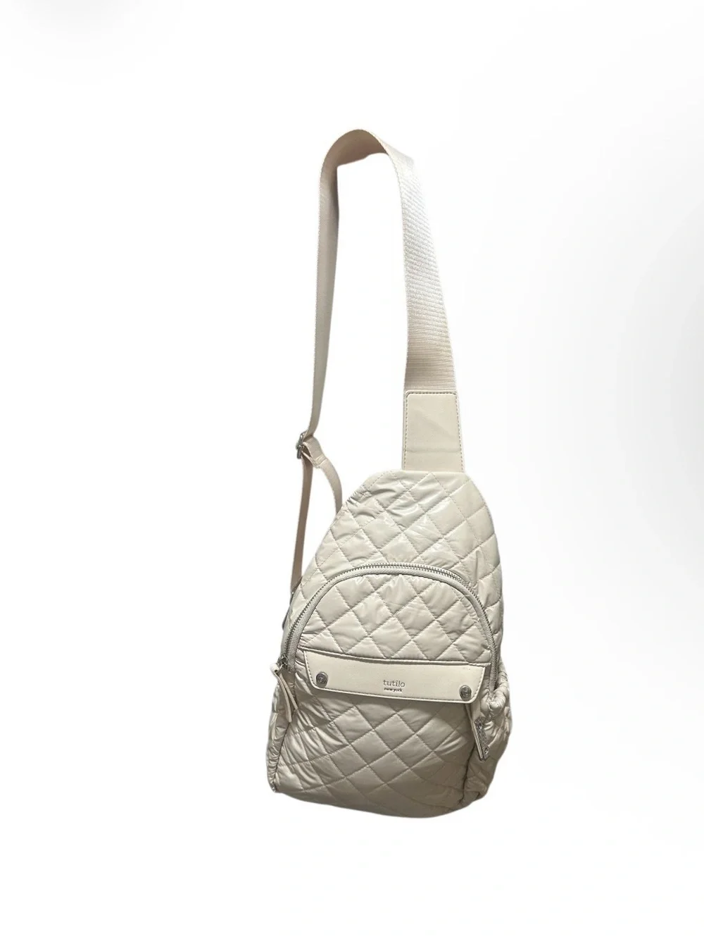 Tutilo New York Quilted Cream Sling Bag